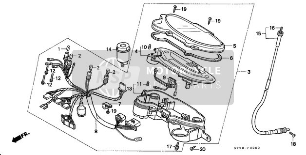 44831GY2901, Cable Interieur, Honda, 1